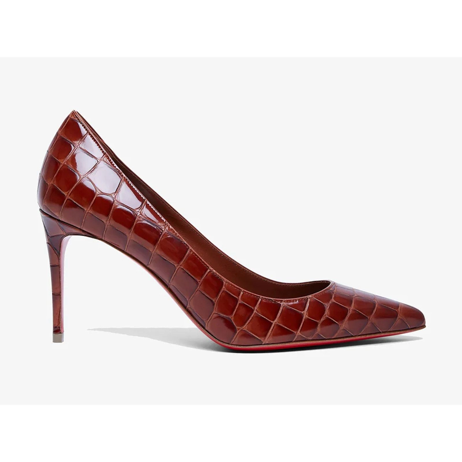 Christian Louboutin Christian Louboutin Kate 85 Brown Acajou Calf Ali Croc Size US 8 / IT 38 - 3 Thumbnail