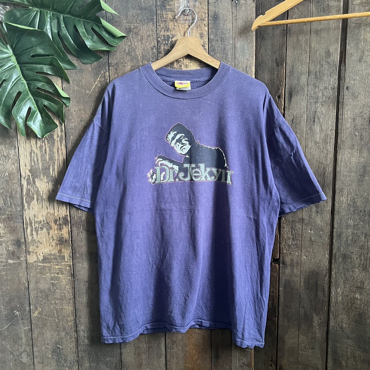 image of Movie x Vintage Oneita Dr Jekyll Tshirt in Navy, Men's (Size XL)