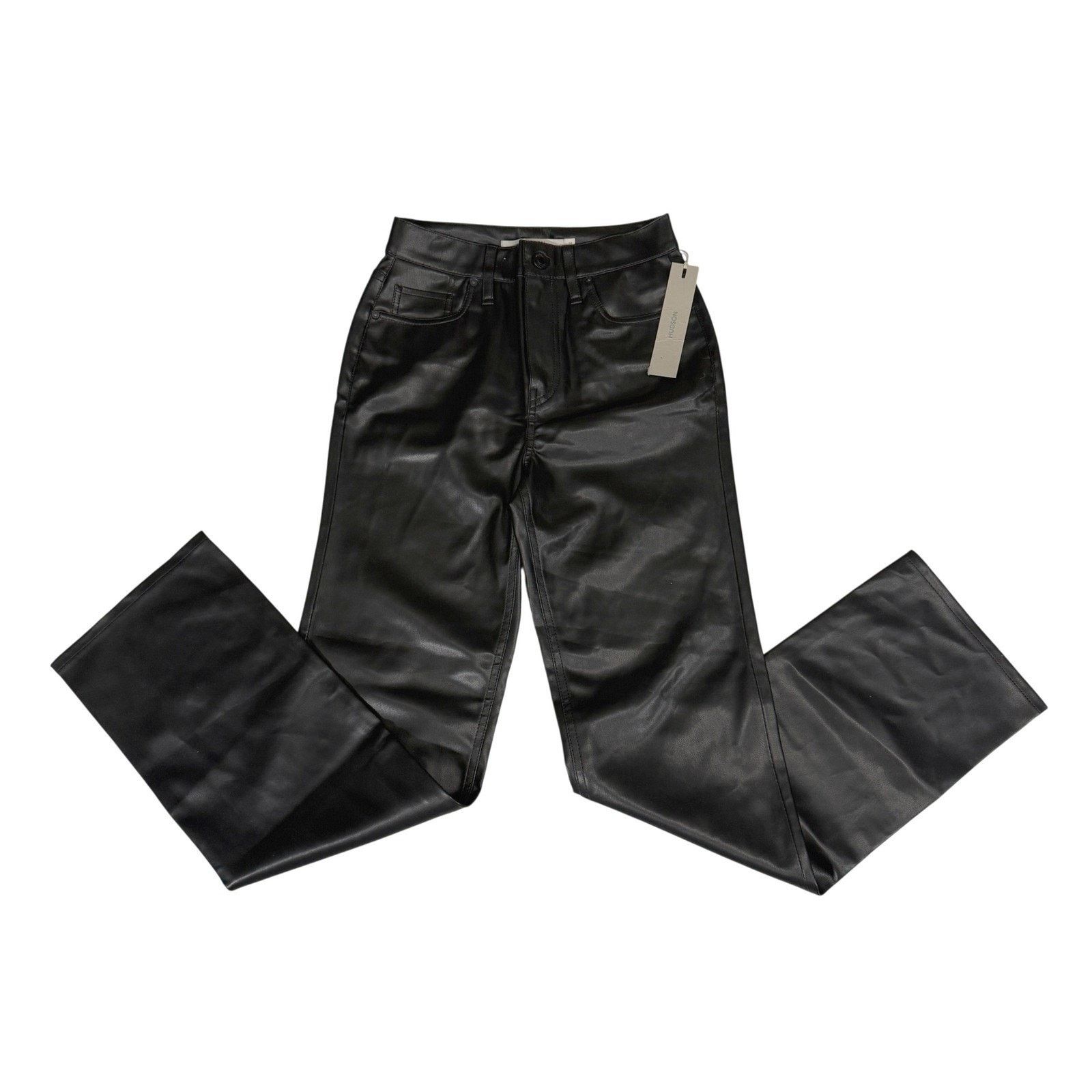 Hudson Hudson Remi High-Rise Black Vegan-Friendly Leather Pants Size 25" / US 0 / IT 36 - 1 Thumbnail