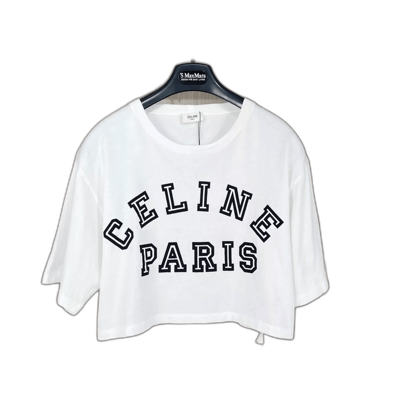 Celine Celine Paris Short Sleeve Crop Top Size M / US 6-8 / IT 42-44 - 1 Thumbnail