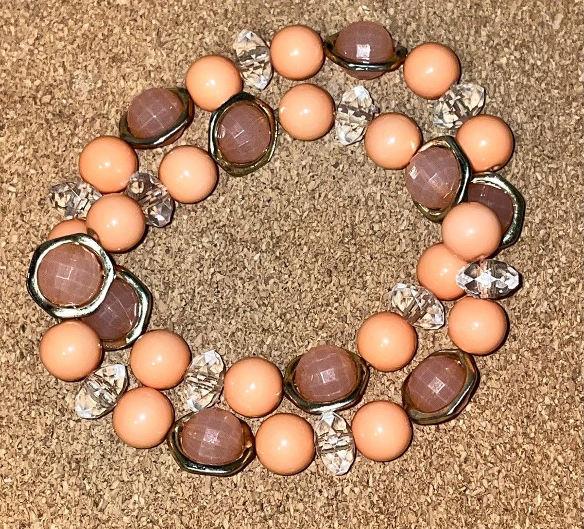 Vintage Vintage 1970 Peach Bellini Coral Bracelet Set Size ONE SIZE - 6 Thumbnail