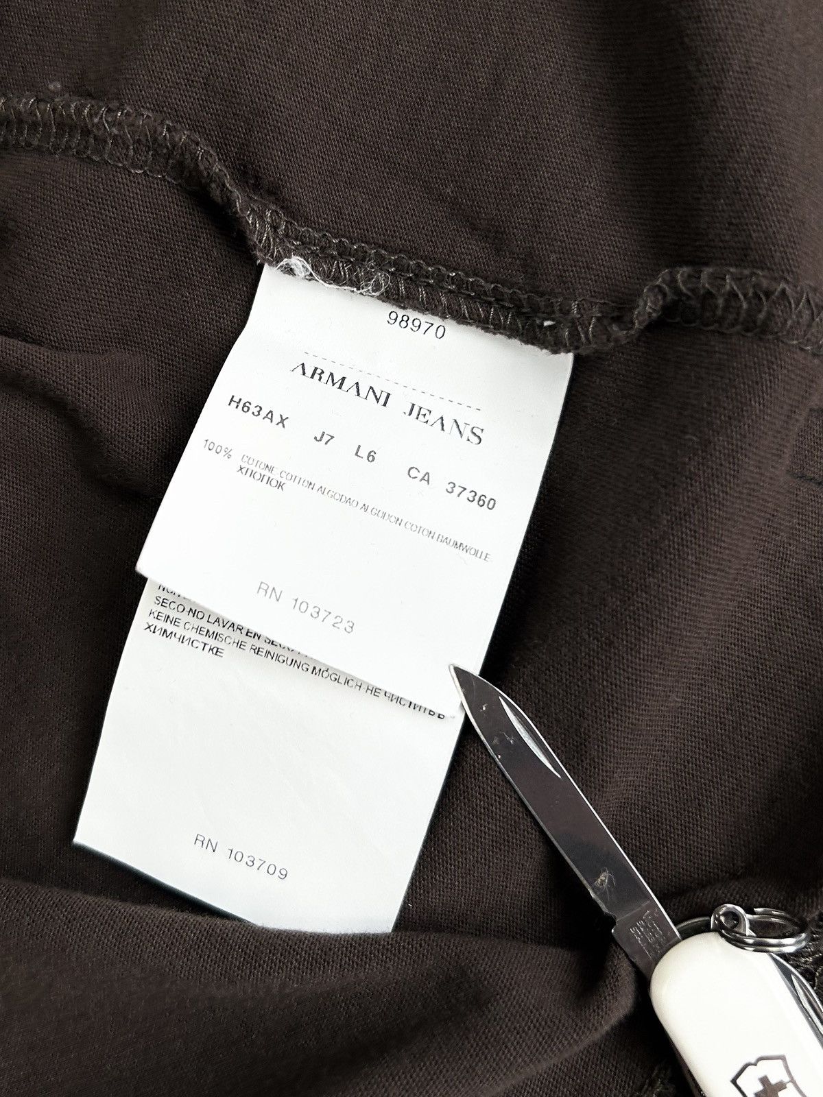 Armani × Vintage Vintage Armani Jeans Long Sleeve Shirt Brown Y2k Rare Size US L / EU 52-54 / 3 - 10 Thumbnail