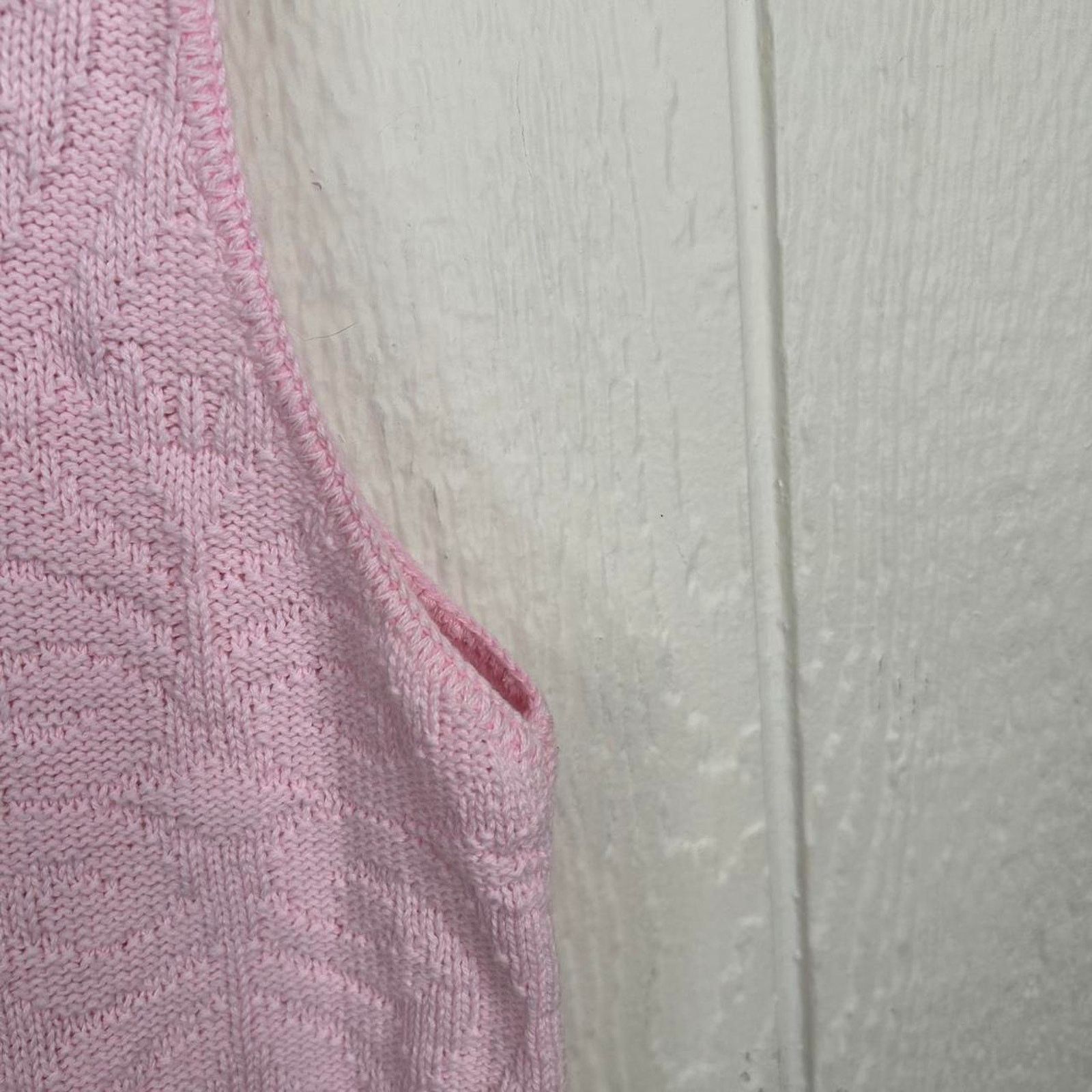 Other Vintage 80's Pink Knit Short Sleeve Sweater Large Size L / US 10 / IT 46 - 6 Thumbnail