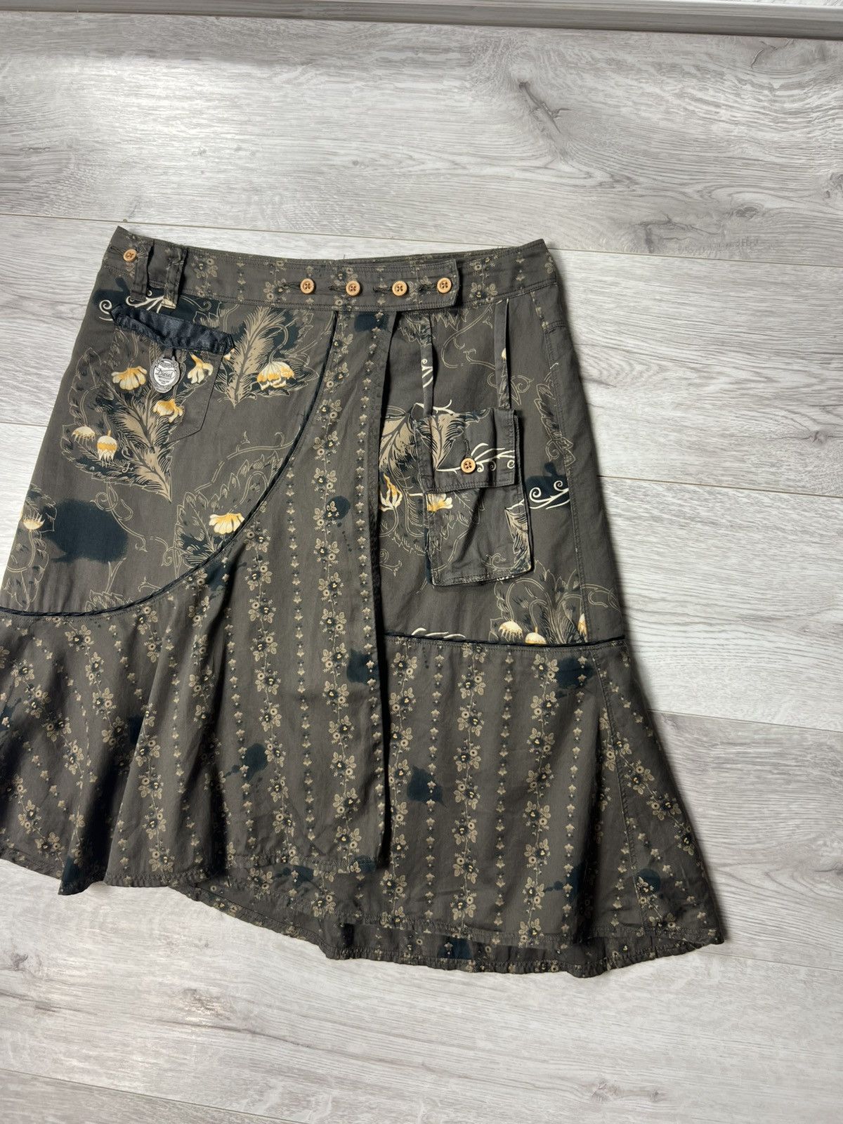 Diesel Diesel Y2K Floral Print Asymmetrical Midi Skirt with Pocket Size 27" / US 4 / IT 40 - 2 Thumbnail