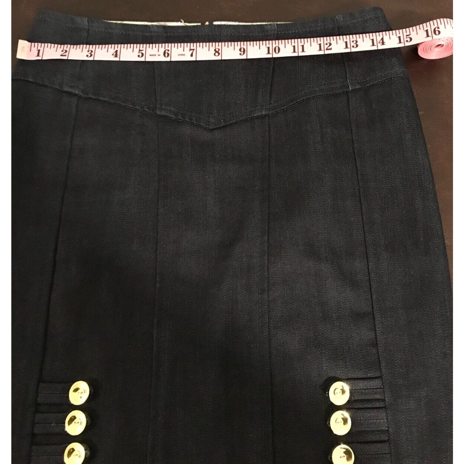 Anthropologie Anthropologie Leifsdottir Women's Gold Button Denim Skirt Size 26" / US 2 / IT 38 - 9 Thumbnail