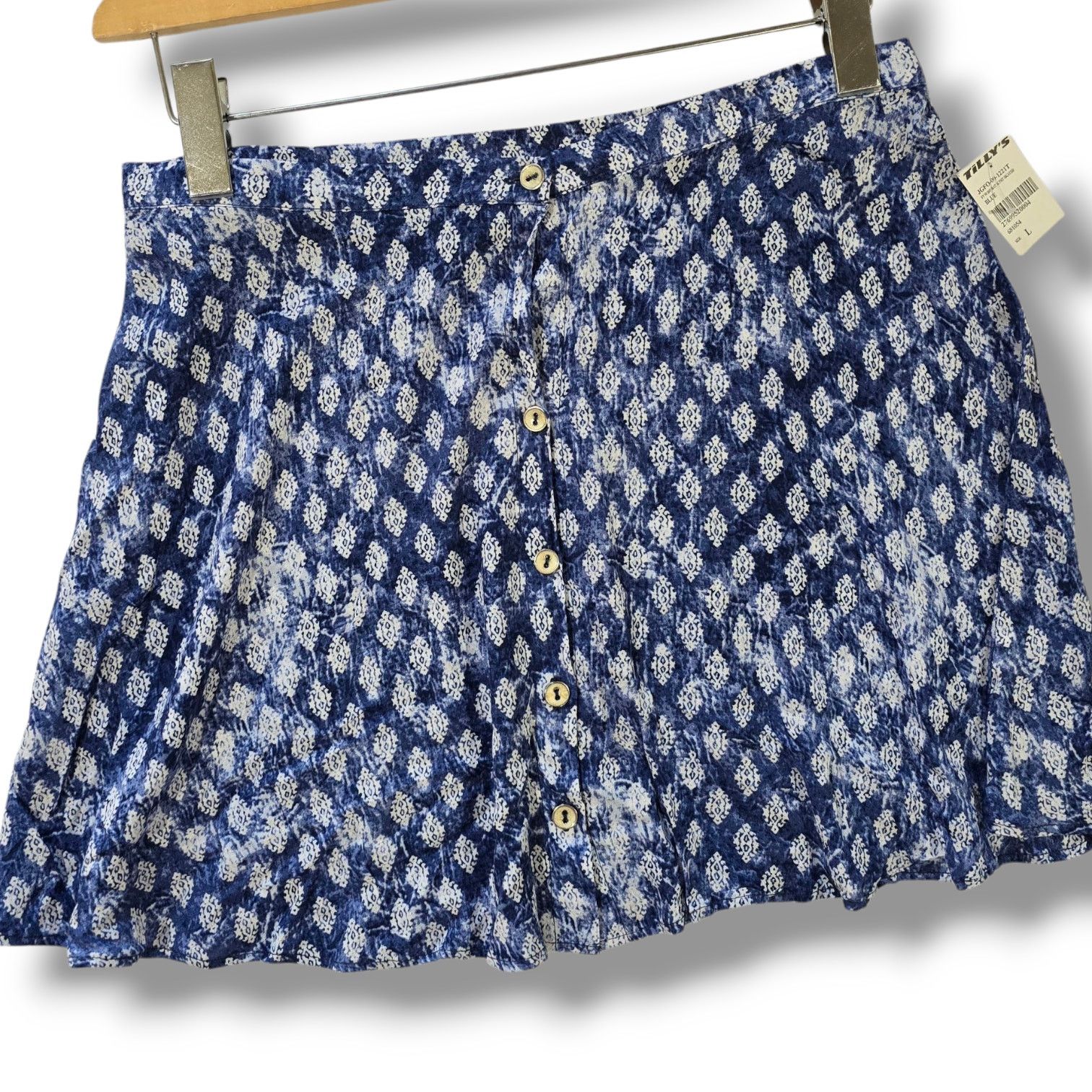 Other FULL TILT Juniors Blue Batik Print Dobby Crepe Skater Skirt Size 30" / US 8 / IT 44 - 3 Thumbnail