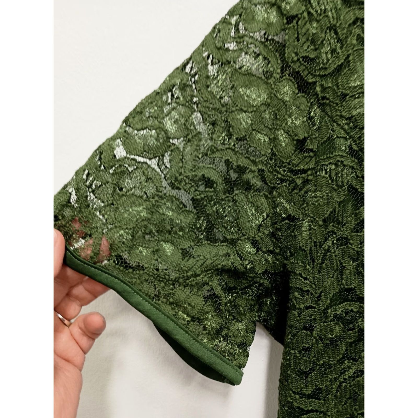 Vintage Jessica London Top Size 22 Green Lace Peplum Romantic Garden Fairy Womens Size 3XL / US 20-22 - 4 Thumbnail