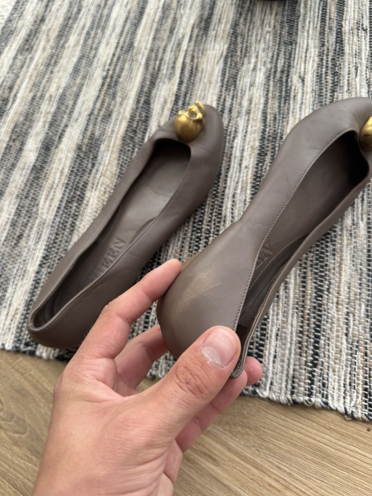 Alexander McQueen Vintage Ballets Flats Skull Logo Shoes