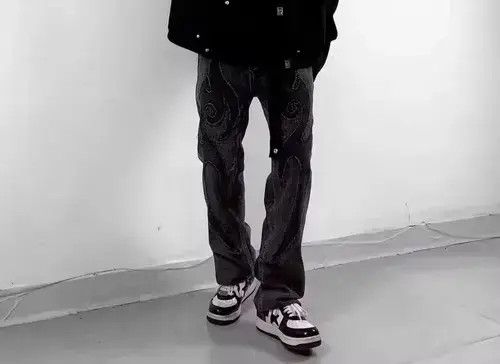 Other Jeans Men Hip Hop Retro Denim Pants Size US 29 - 4 Thumbnail
