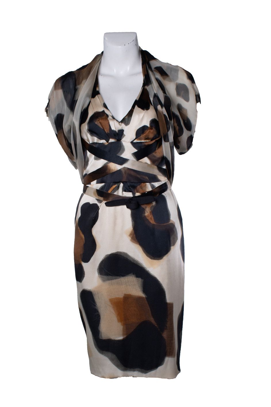 Versace Versace, silk printed dress with bolero Size S / US 4 / IT 40 - 1 Thumbnail