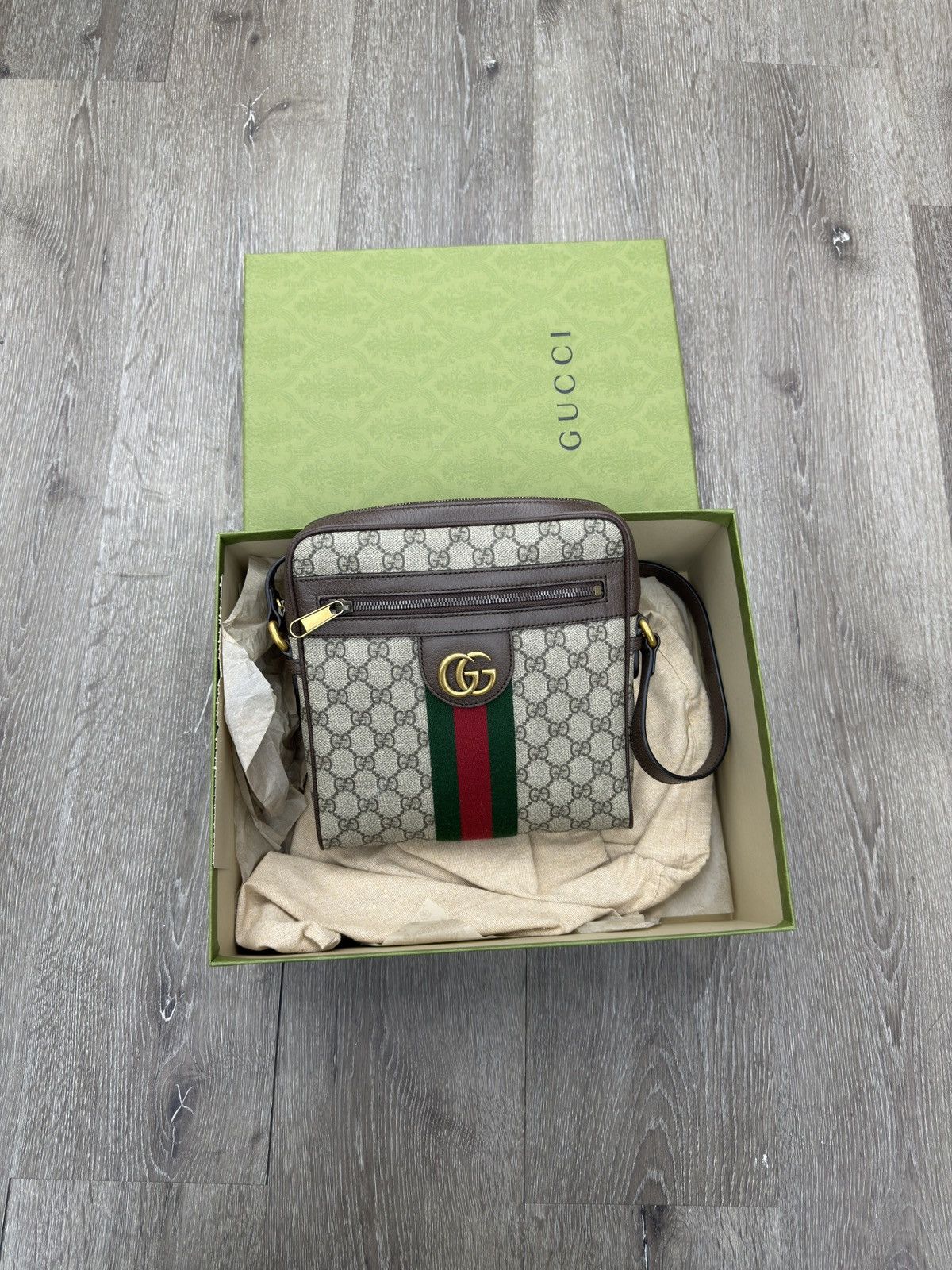 Gucci Gucci Ophidia GG Small Messenger Bag Beige/Ebony Size ONE SIZE - 1 Thumbnail