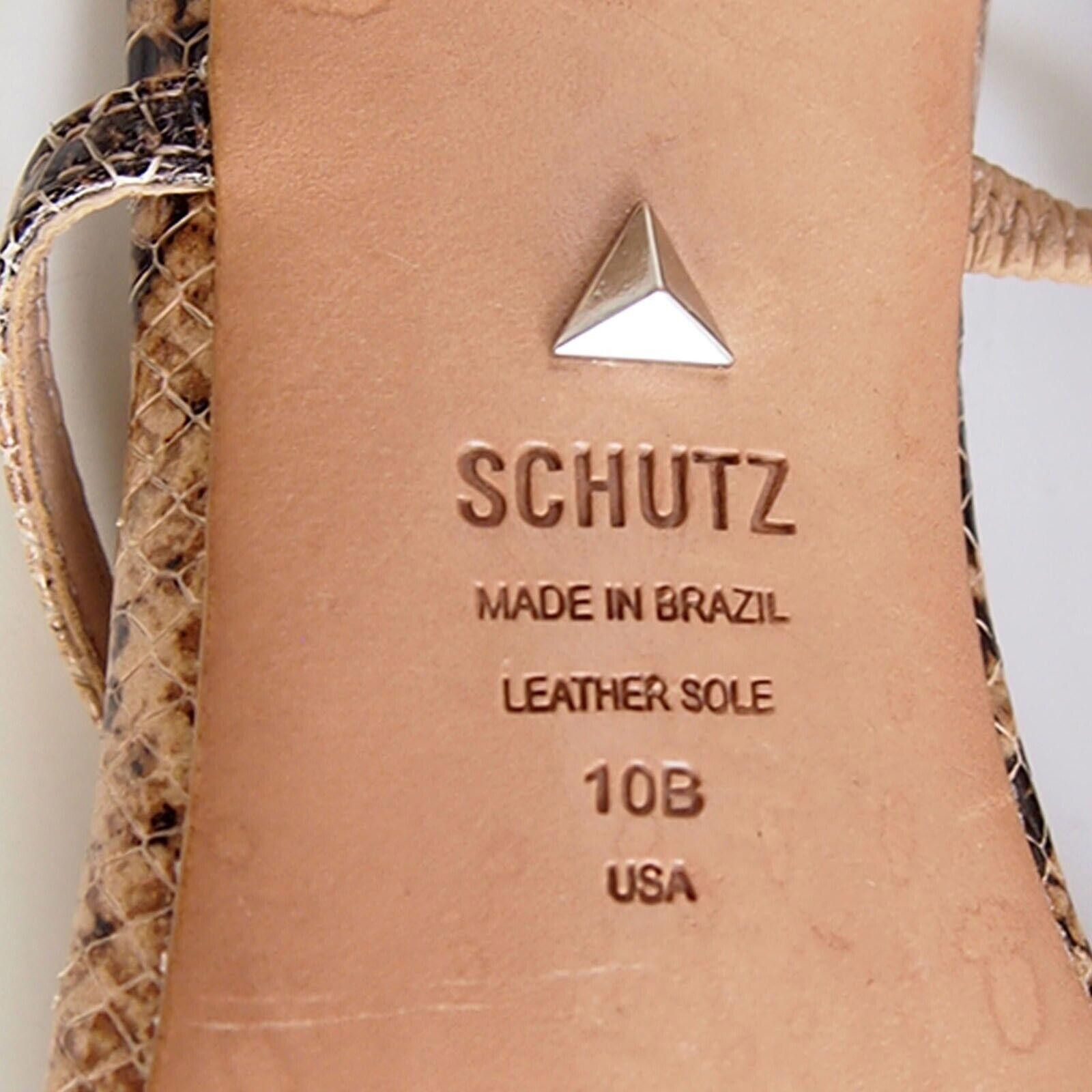 Designer Schutz Strappy Sandals Python Print Mid Heel US 10 B EU 40 Size US 10 / IT 40 - 8 Thumbnail