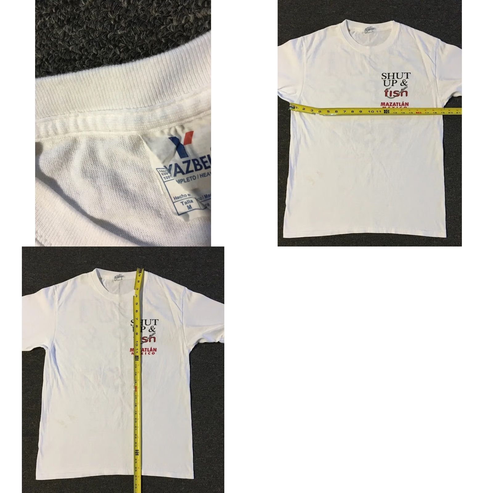Vintage VINTAGE Mexico Shut Up & Fish Faded Shirt S M White 80s 90s Joke Humor Fishing Grunge T-Shirt Mens Size US S / EU 44-46 / 1 - 8 Thumbnail