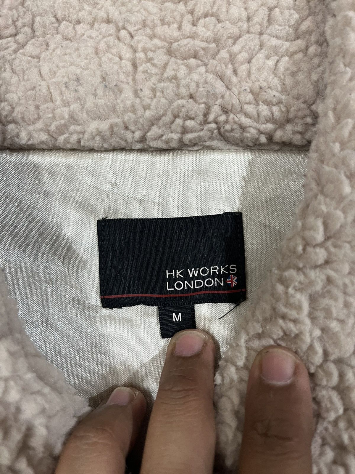 Japanese Brand Vintage HK Works London Deep Pile Sherpa Bomber Jacket Size US M / EU 48-50 / 2 - 9 Thumbnail