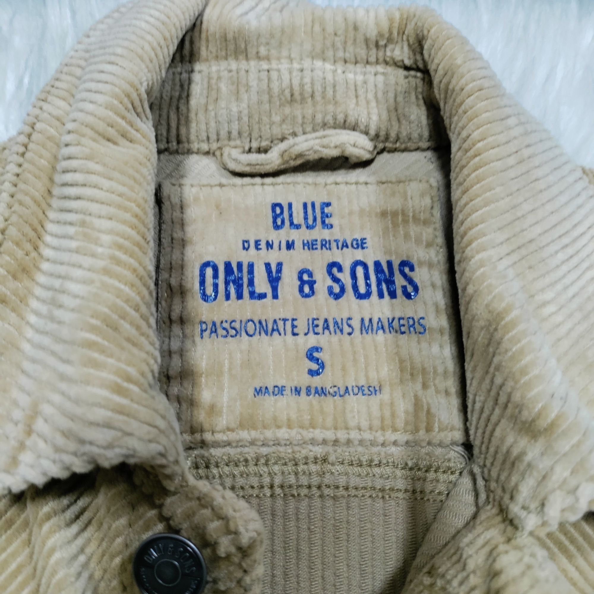 ONLY & SONS Only & Sons Cotton Blend Button-Front Mens S Long Sleeve Cor Size US S / EU 44-46 / 1 - 3 Thumbnail