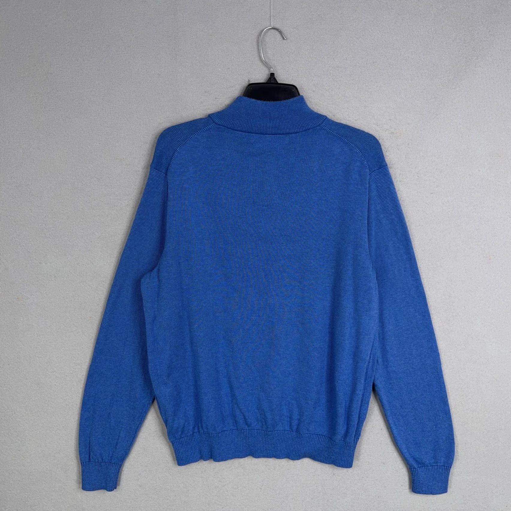 Vineyard Vines Vineyard Vines Sweater Mens Medium Blue Cotton 1/4 Zip Mock Neck Knit Pullover Size US M / EU 48-50 / 2 - 4 Thumbnail
