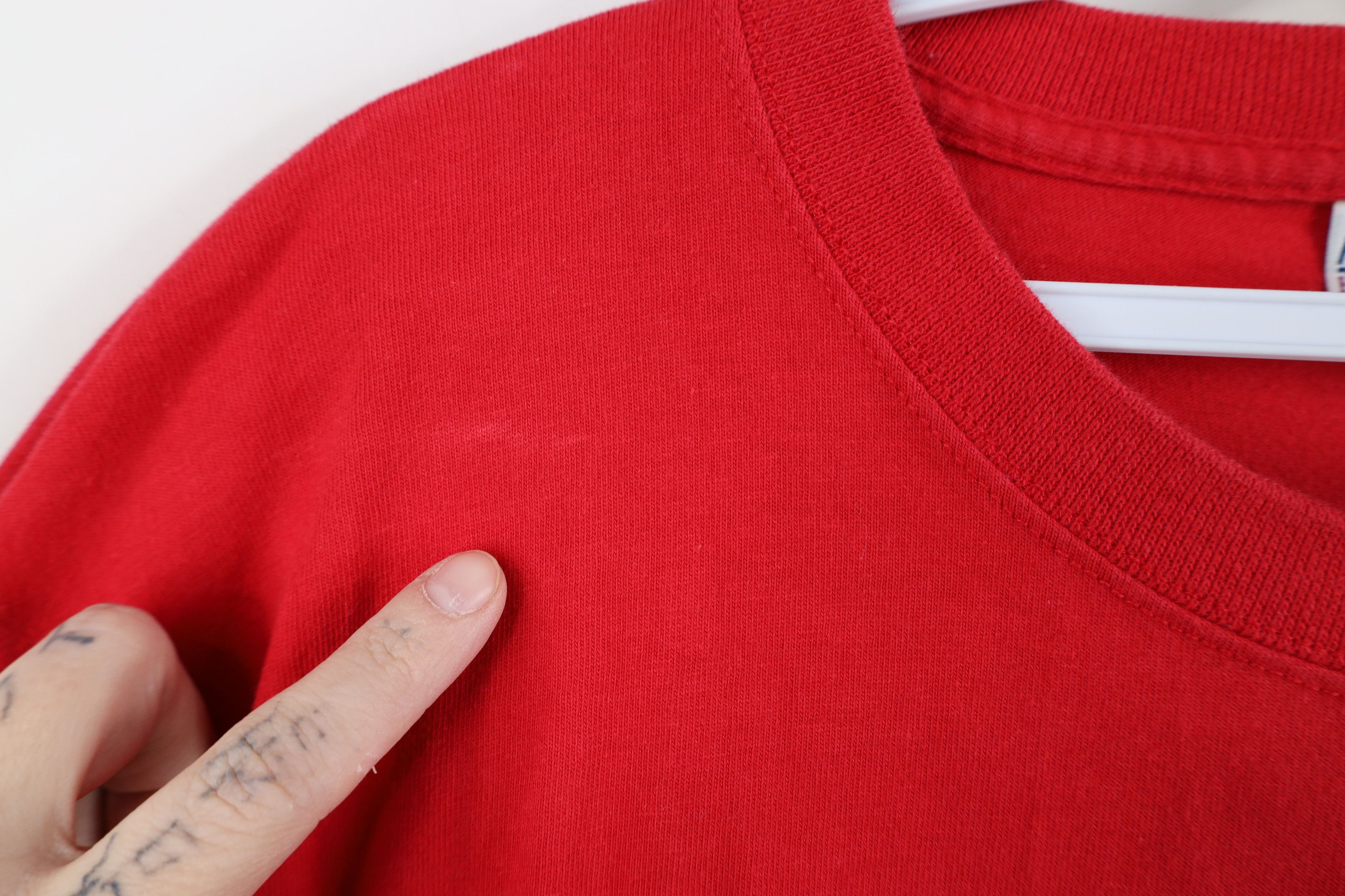 Vintage Vintage 90s Streetwear Heavyweight Baggy T-Shirt Red Cotton Size US XL / EU 56 / 4 - 4 Thumbnail