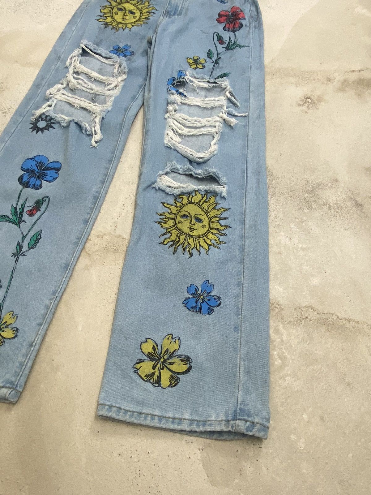 Beauty Beast × Japanese Brand × Le Grande Bleu (L.G.B.) Unisex Sunshine and Flower Floral Printed High Waist Size US 28 / EU 44 - 5 Thumbnail