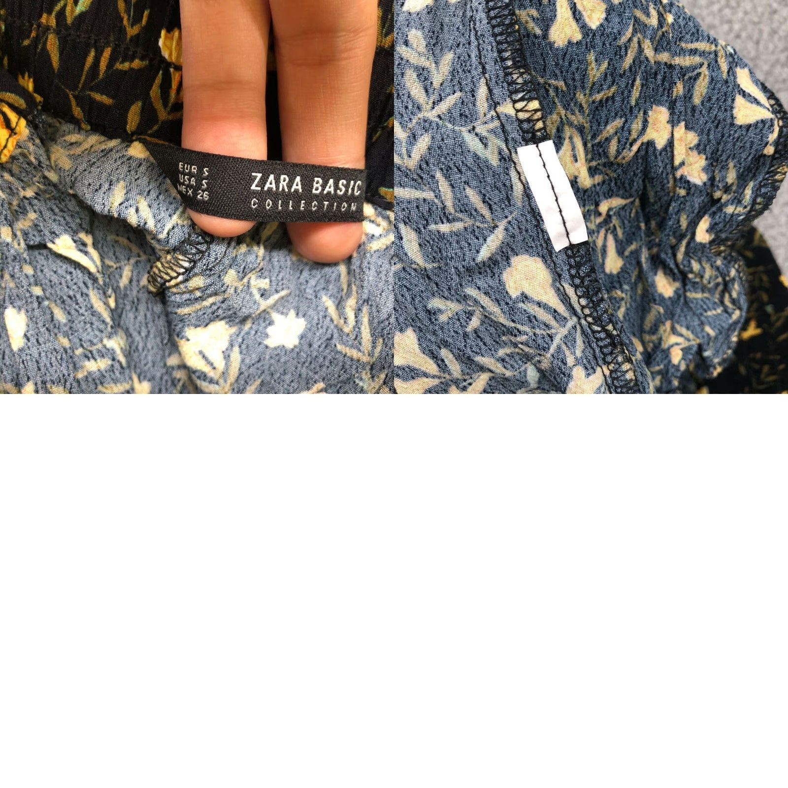 Zara Zara High Waist Floral Shorts Womens Small S Black Yellow Lightweight Boho Size 28" / US 6 / IT 42 - 8 Thumbnail