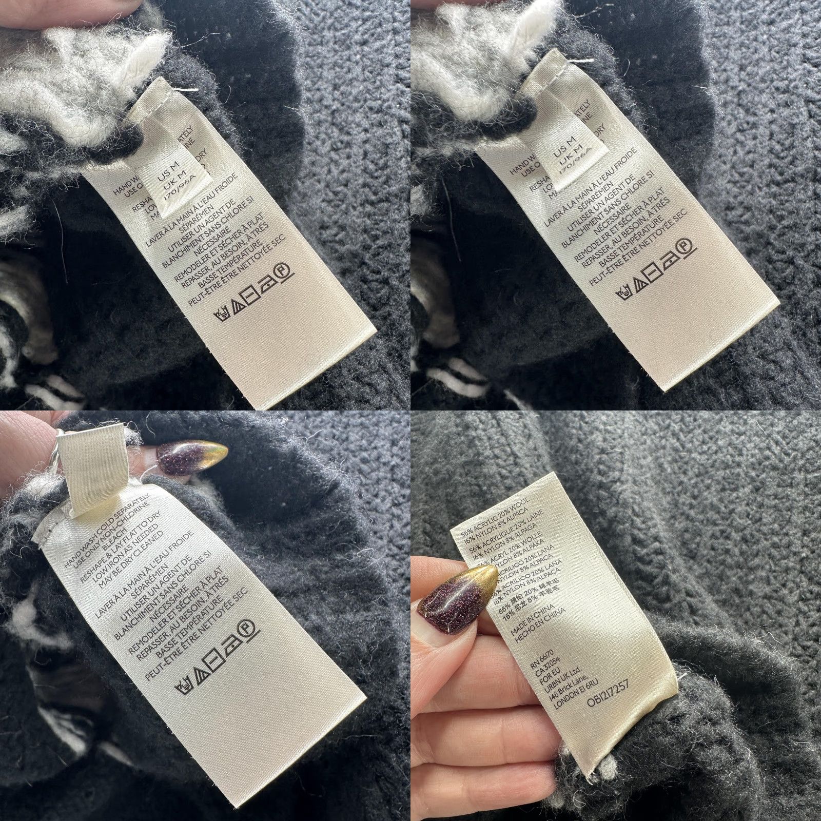 Free People Free People Sweater Womens Medium Black Fair Isle Mock Neck Cropped Pullover Size M / US 6-8 / IT 42-44 - 10 Thumbnail