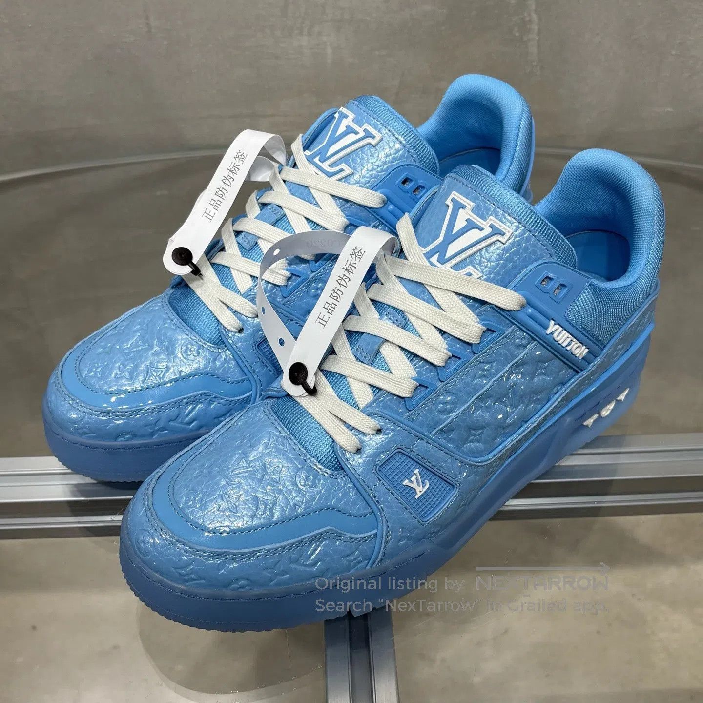 Louis Vuitton Louis Vuitton Trainer New Full-Print Blue shoes Size US 7.5 / EU 40-41 - 1 Thumbnail