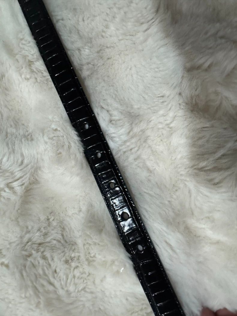 Saint Laurent Paris Saint Laurent Paris Black and silver logo embossed belt be Size ONE SIZE - 7 Thumbnail