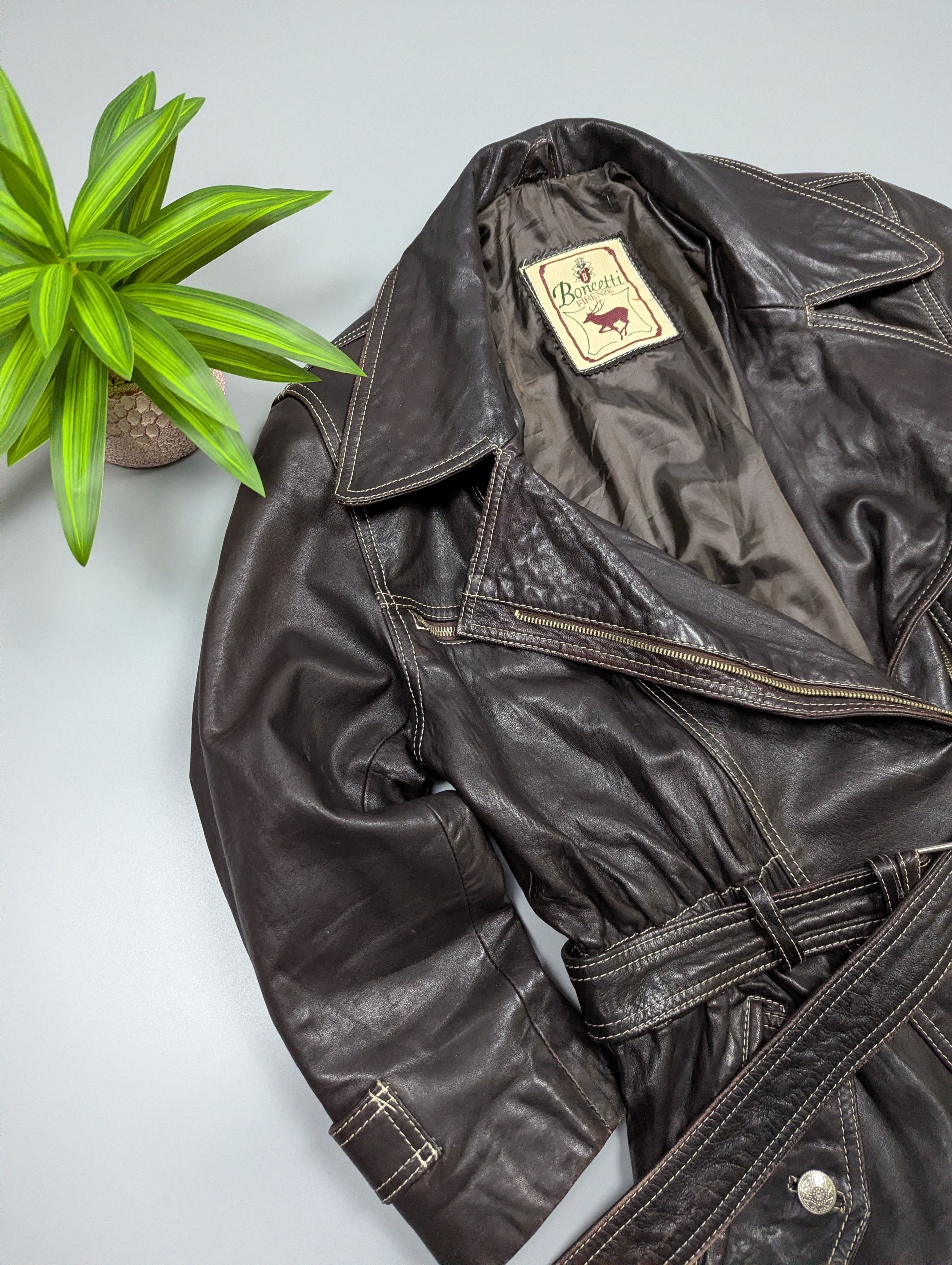Bonchetti Firenze 90s Vintage Leather Trench Coat/Jacket