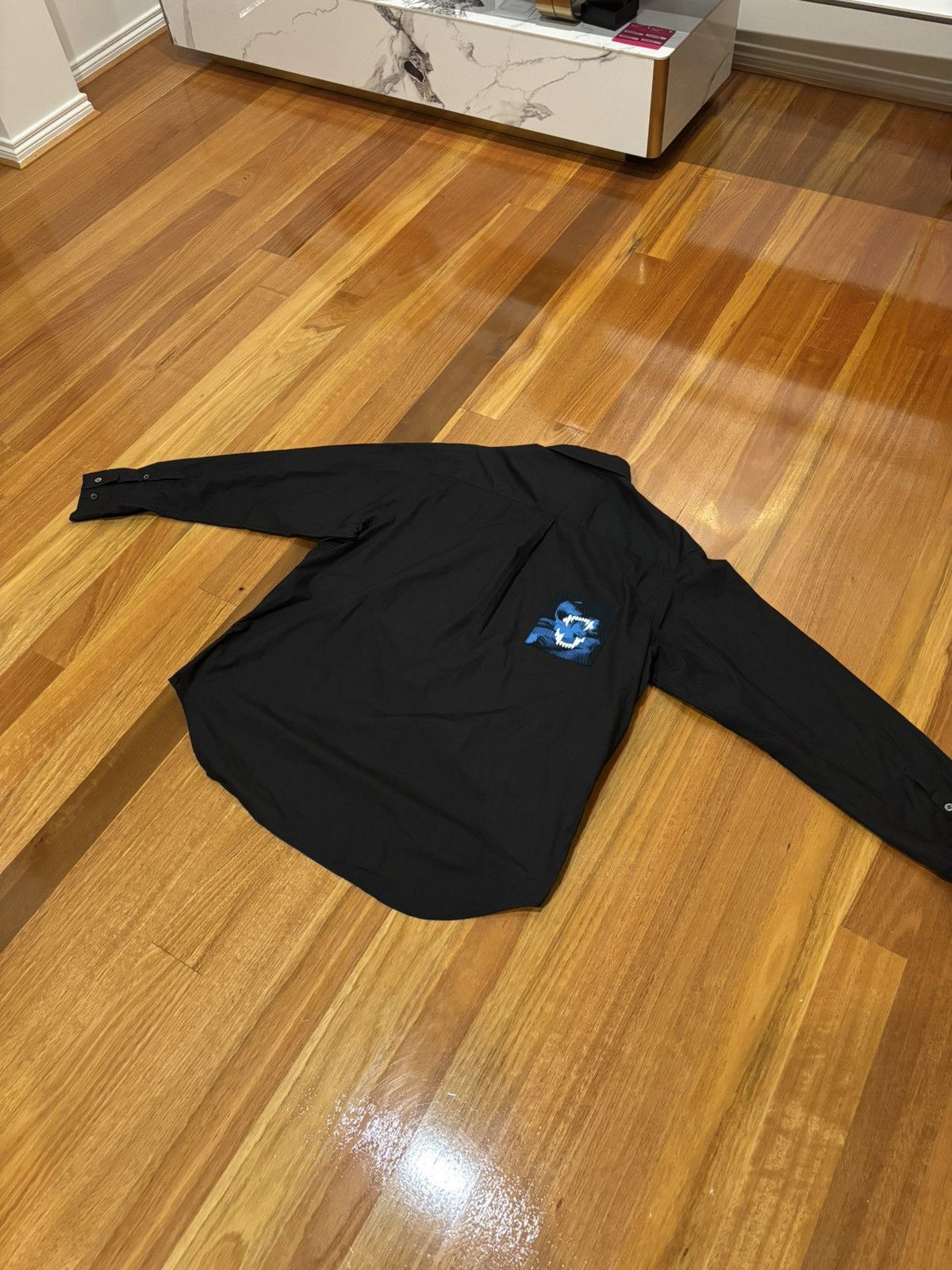 Undercover Undercover SS25 Patch Print Long Sleeve Collared Shirt Black Size US L / EU 52-54 / 3 - 11 Thumbnail