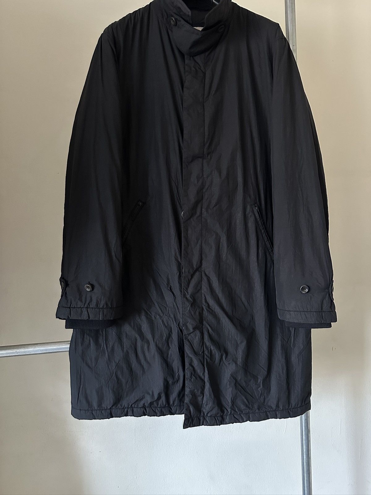 Armani Collezioni 2000s Armani Collezioni Water Repellent Nylon Long Jacket Size US L / EU 52-54 / 3 - 3 Thumbnail