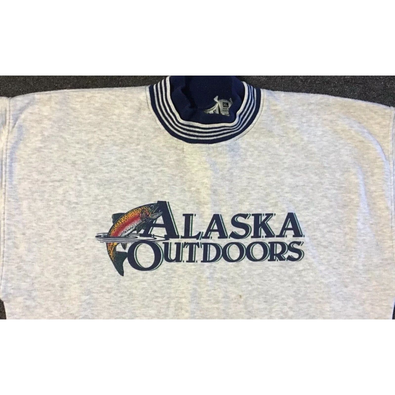 Vintage Vtg 90s Alaska Outdoors Faded Sweatshirt XL Fish Nature Snowboard Ski Grunge 80s Size US XL / EU 56 / 4 - 6 Thumbnail