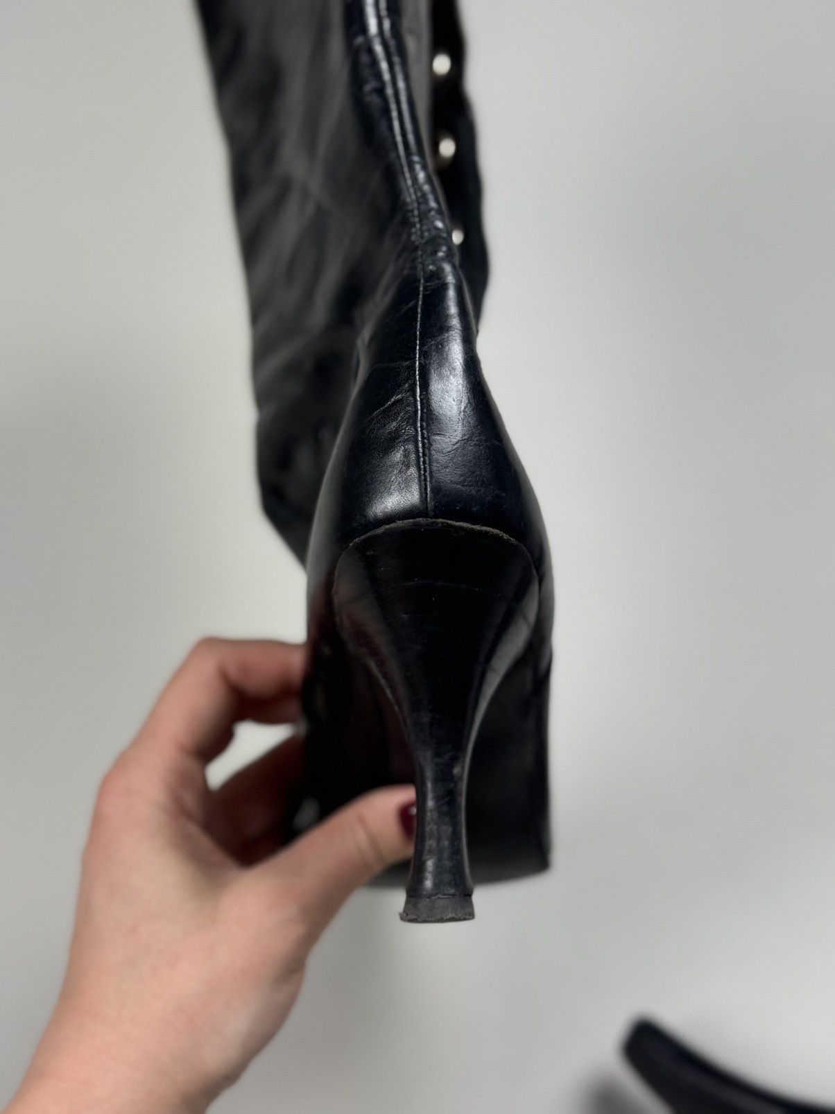 Buffalo London Buffalo London Y2K Leather To The Knee Mid Calf Heels Boots Size US 9 / IT 39 - 14 Thumbnail