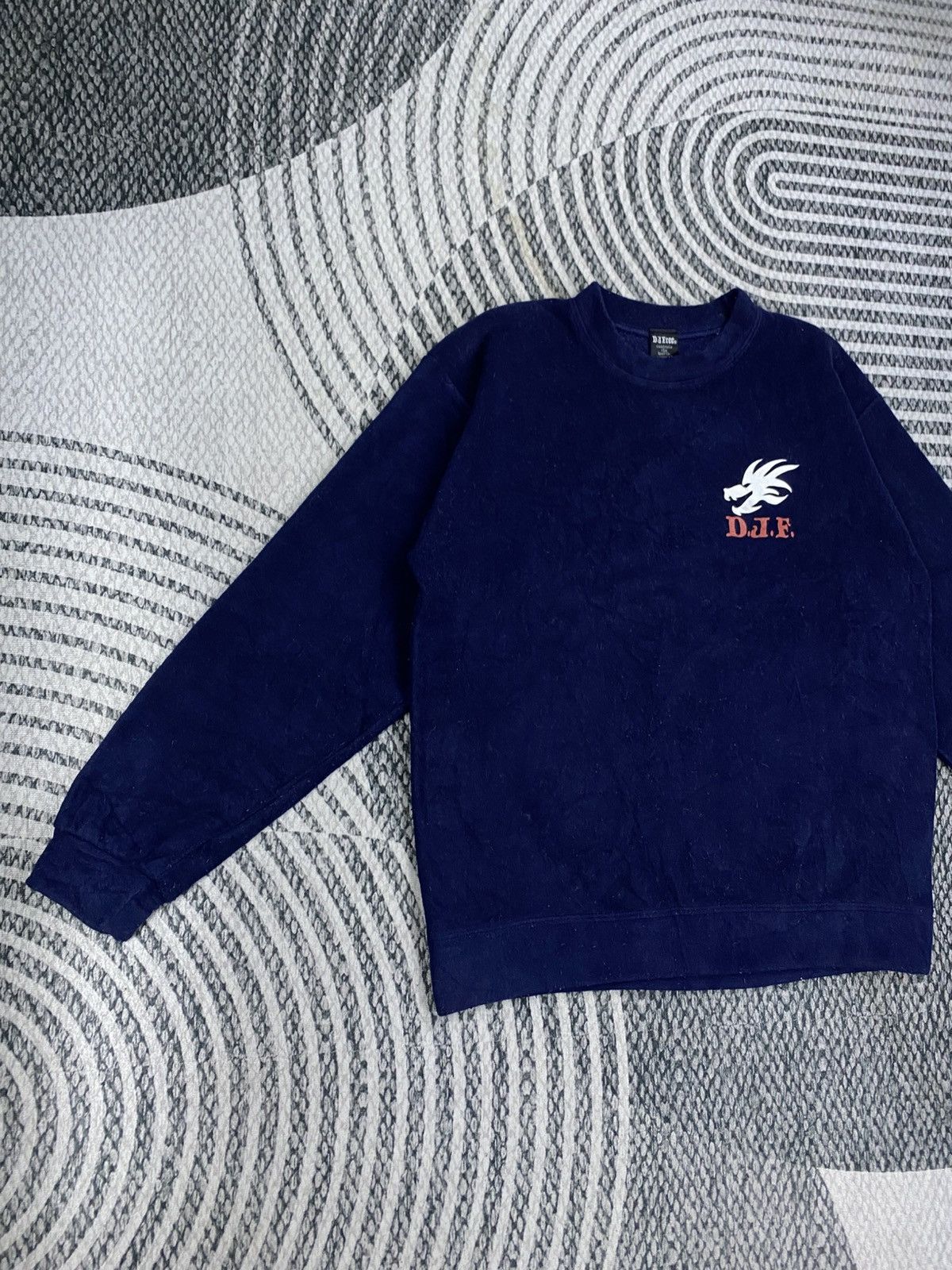 Japanese Brand Vintage D.J.Free Navy Big Dragon Logo Crewneck Sweatshirt Size US M / EU 48-50 / 2 - 4 Thumbnail
