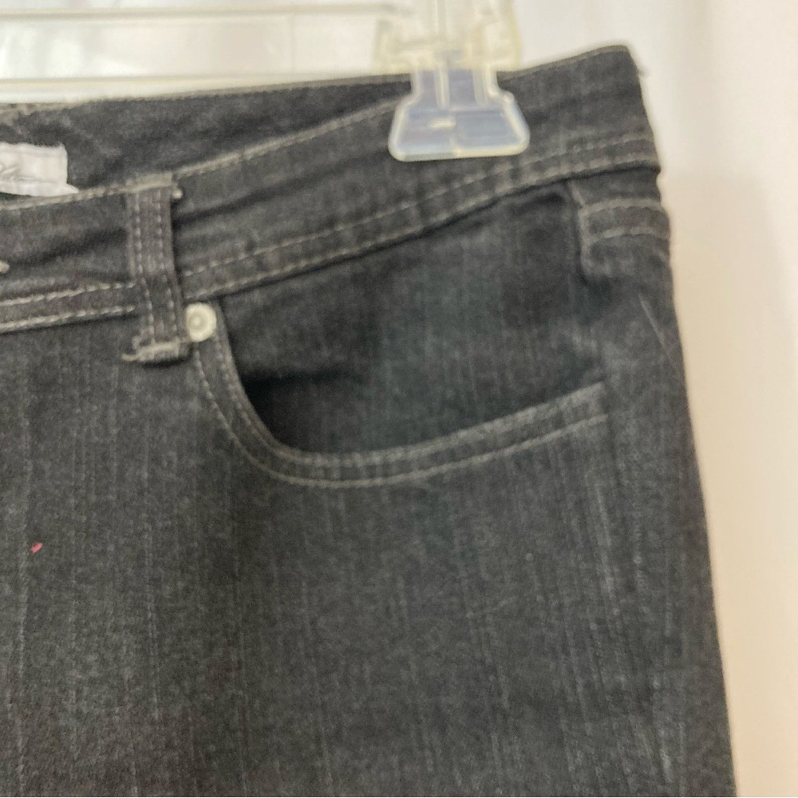 Chicos Chico’s Platinum Quartz Black Boot Cut Straight Denim Jeans Size 34" / US 12 / IT 48 - 4 Thumbnail