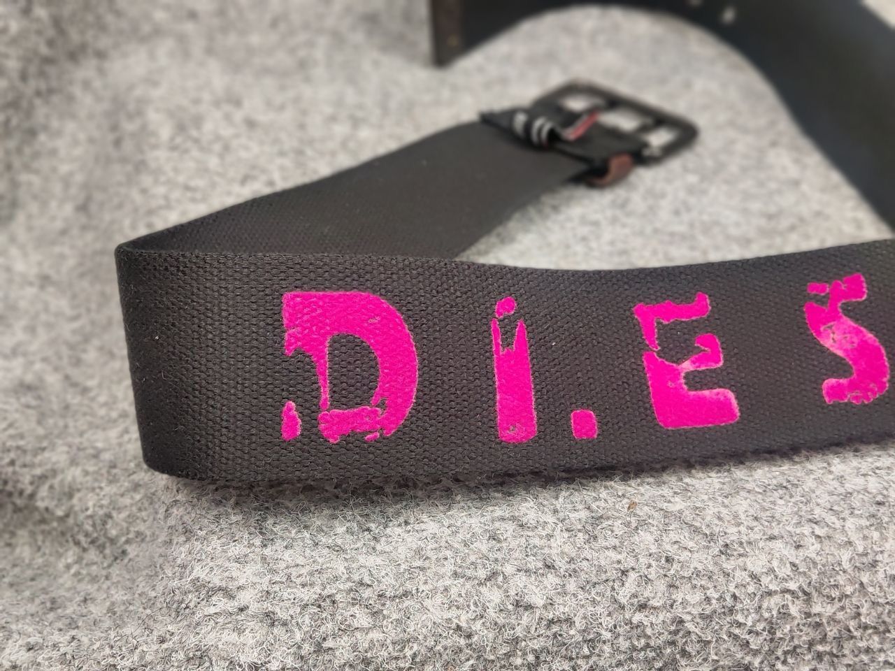 Diesel Vintage Diesel Chunky Canvas black belt with logo Y2k Style Size ONE SIZE - 9 Thumbnail
