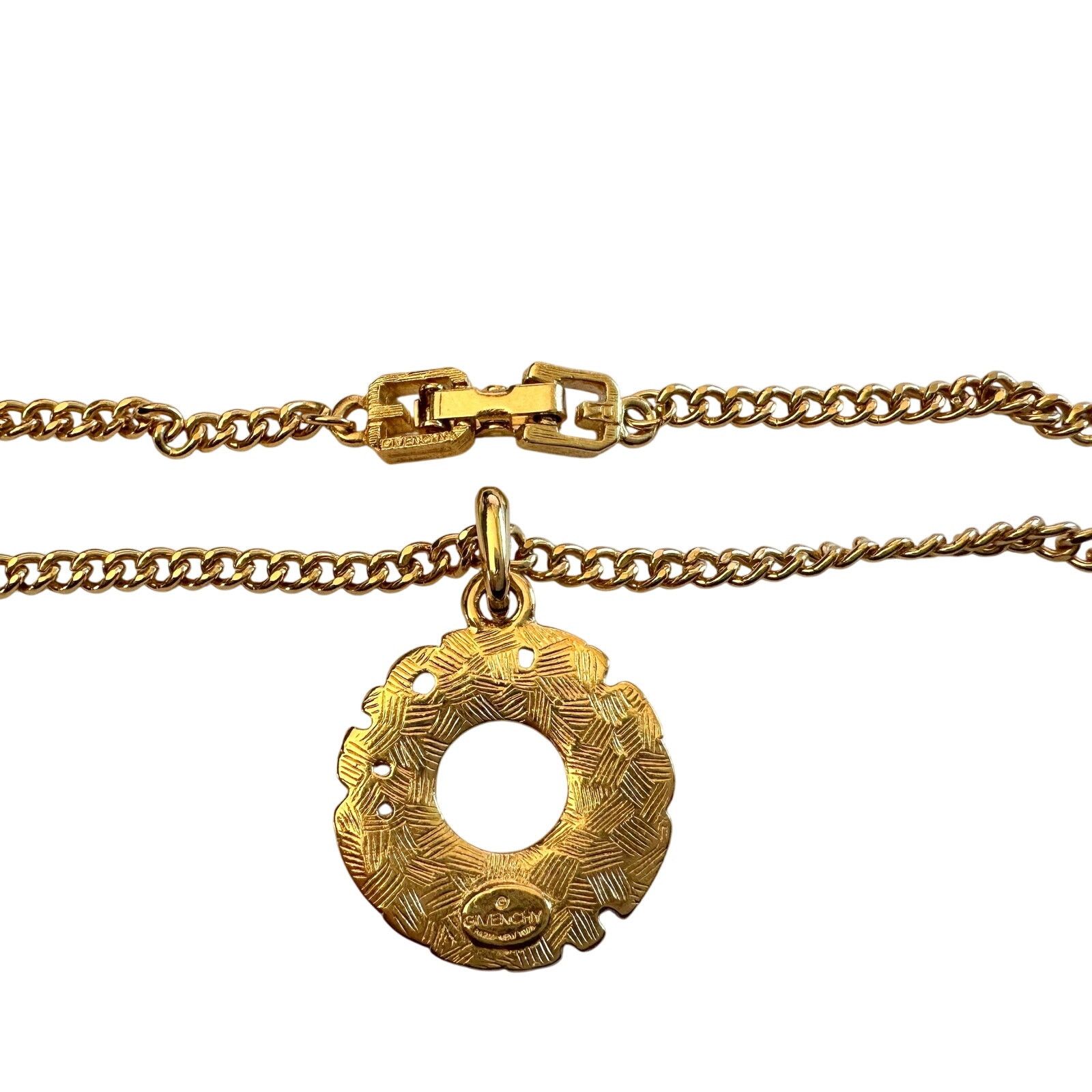 Givenchy Givenchy Paris Round Pendant with Rhinestones Necklace Size ONE SIZE - 5 Thumbnail