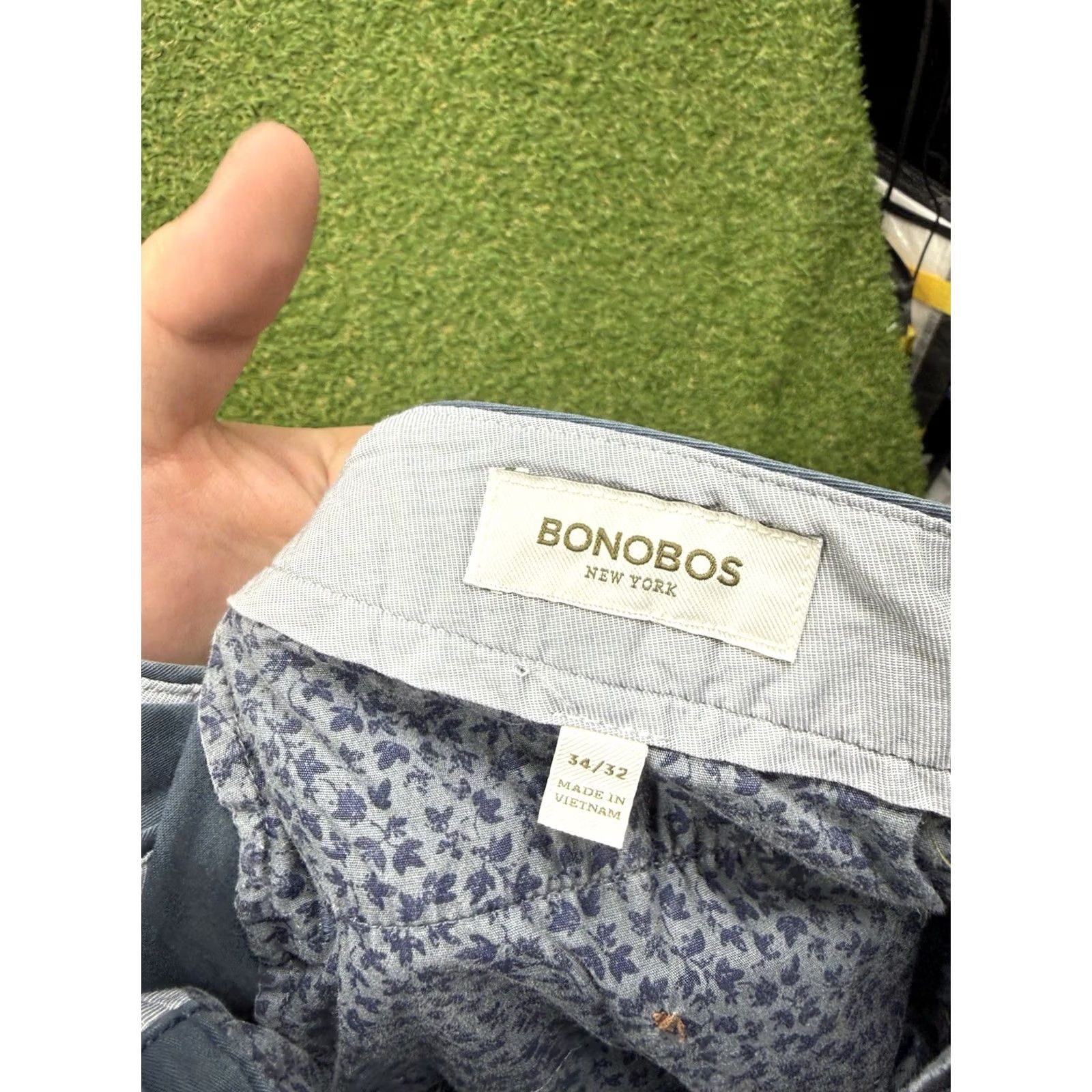 Bonobos Bonobos Weekday Warrior Slim Pants Mens 34x32 Cotton Spandex Chino Grey 4 Way Stretch Casual Dress Straight Hem Spring Fall Summer Modern Preppy Mens Size US 34 / EU 50 - 3 Thumbnail