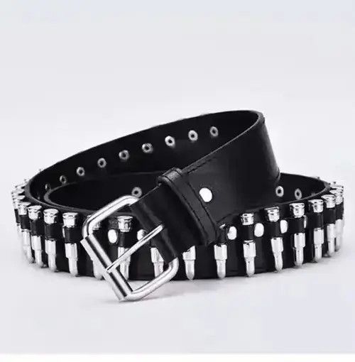 Hypebeast × Jewelry Belts Leather Wide Buckle Punk Rock Ammo Belt Size ONE SIZE - 2 Thumbnail