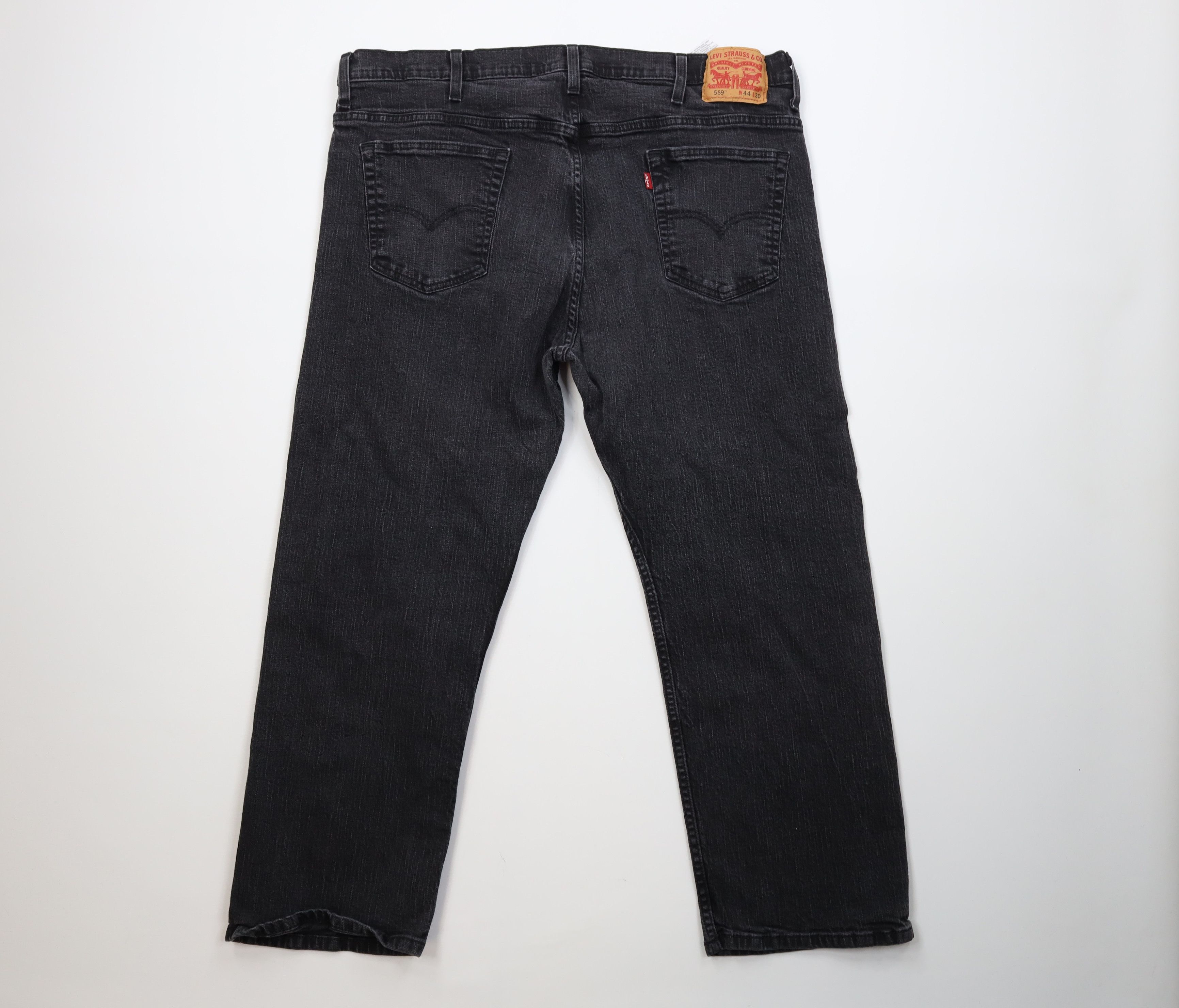 Levi's Vintage Y2K Levis 569 Straight Wide Leg Denim Jeans Black Size US 44 / EU 60 - 9 Thumbnail