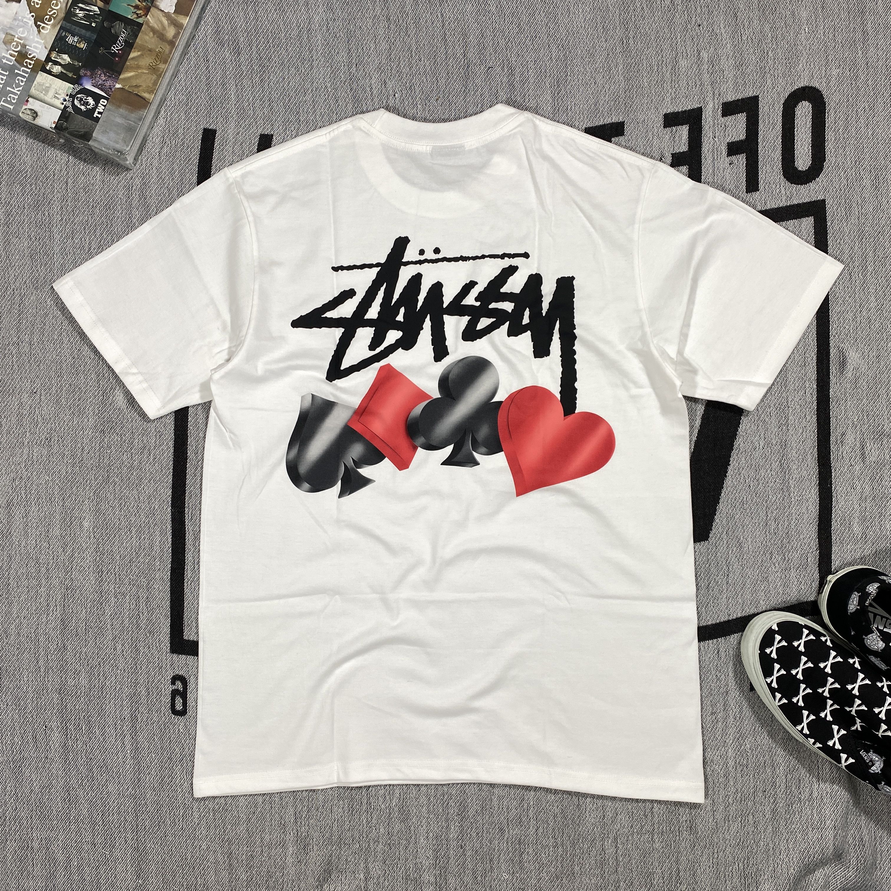 Streetwear × Stussy Stussy Suits Card Logo Tee Large | Grailed