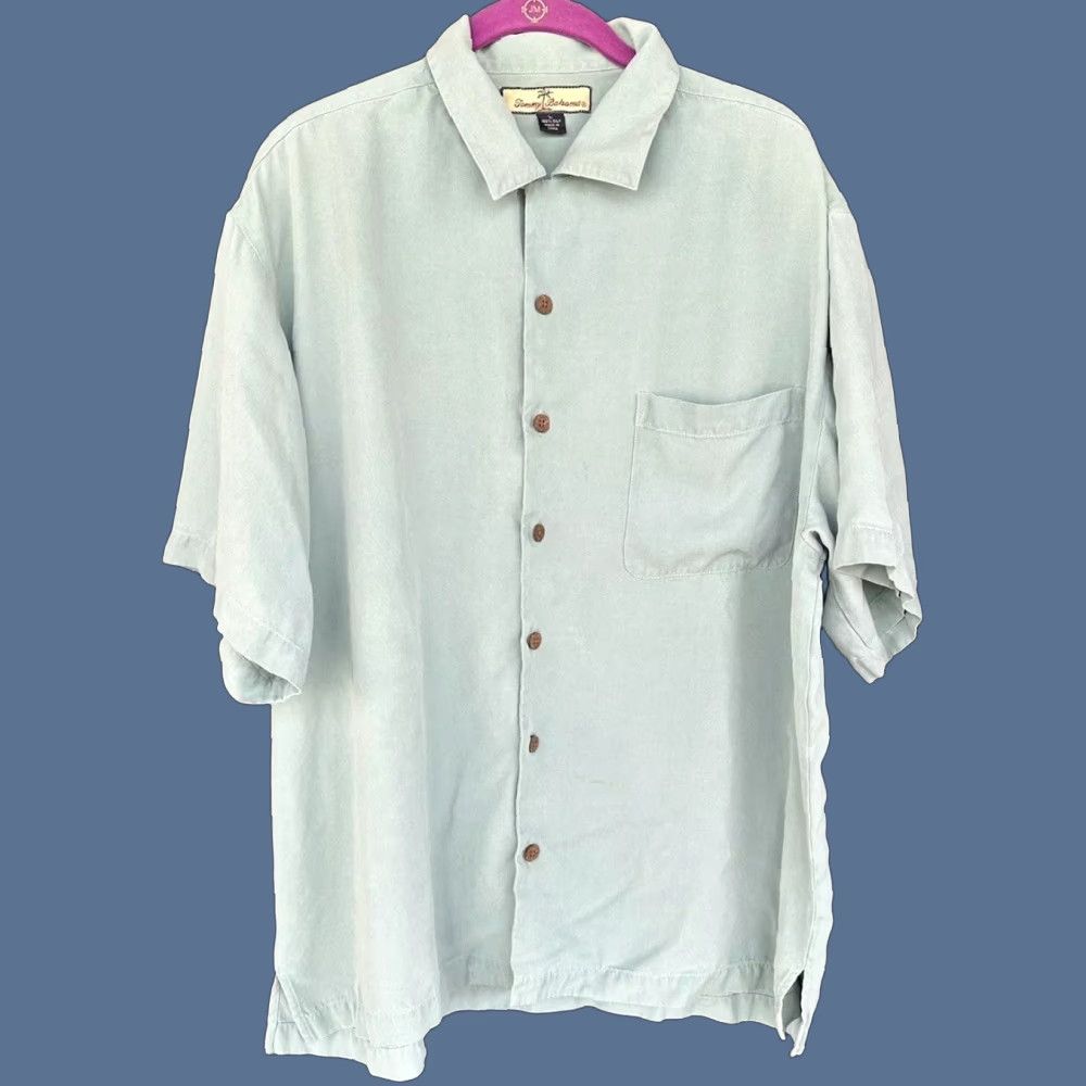 Tommy Bahama Tommy Bahama Men's L Shirt Silk Blue Embroidered Button-Up Casual Travel Size US L / EU 52-54 / 3 - 1 Thumbnail