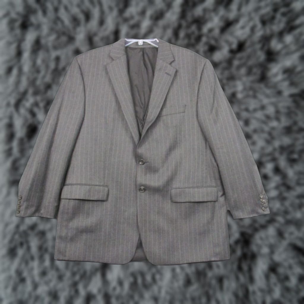 Ralph Lauren Lauren Ralph Lauren Blazer Men 44R Pure Wool Gray Pinstripe Sport Coat Jacket Size 44R - 1 Thumbnail