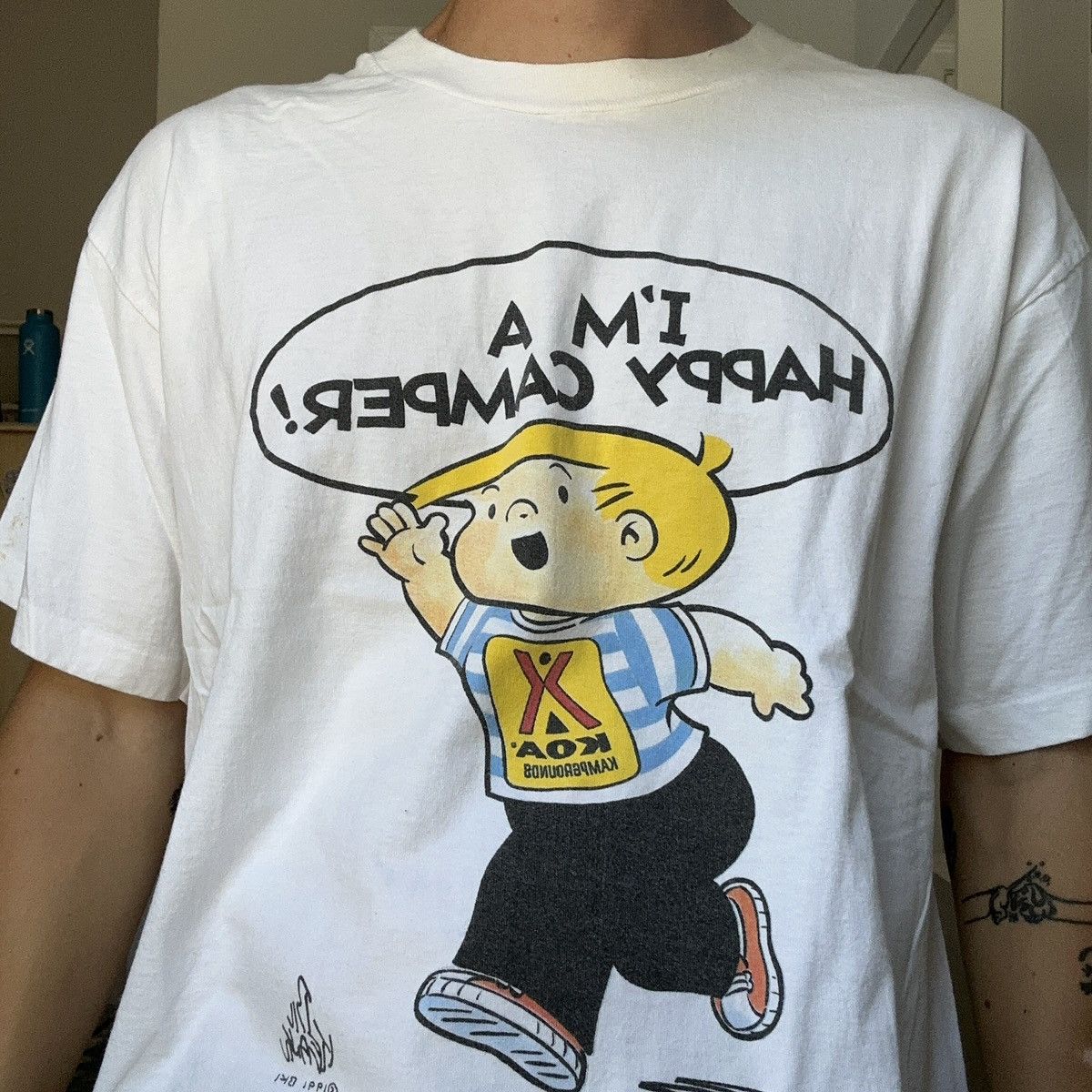 Vintage Vintage 90s Im a Happy Camper KOA Kid Bill Keane Shirt Size US XL / EU 56 / 4 - 2 Thumbnail
