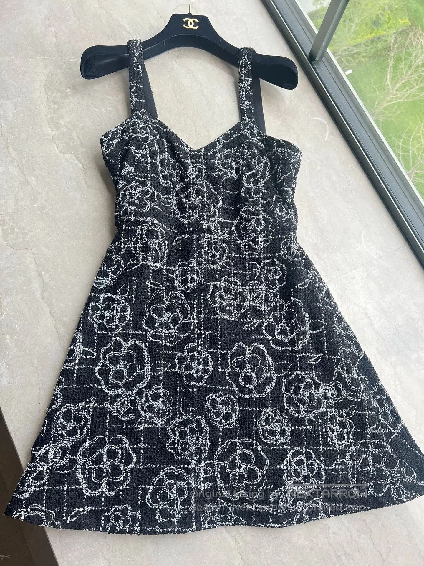 Chanel Camellia Print Dress Size 34.