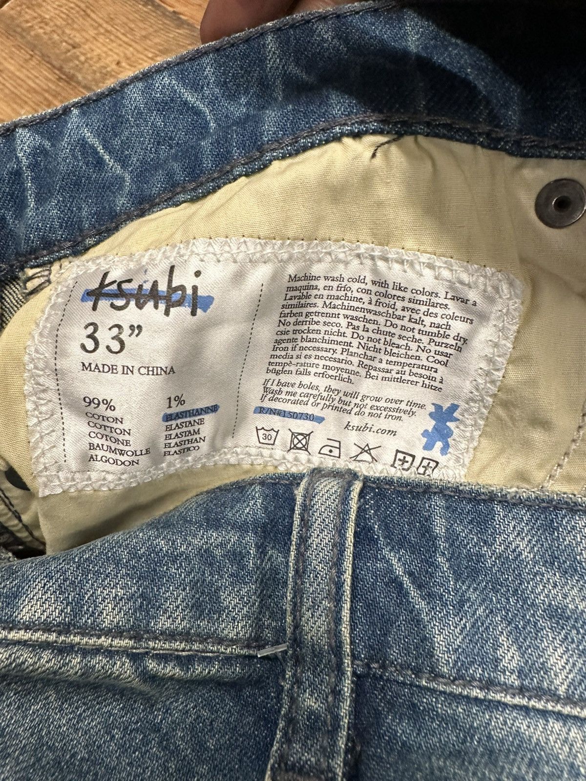 Ksubi Ksubi Knee High Logo Blue Denim Jeans Size 33 Size US 33 - 5 Thumbnail