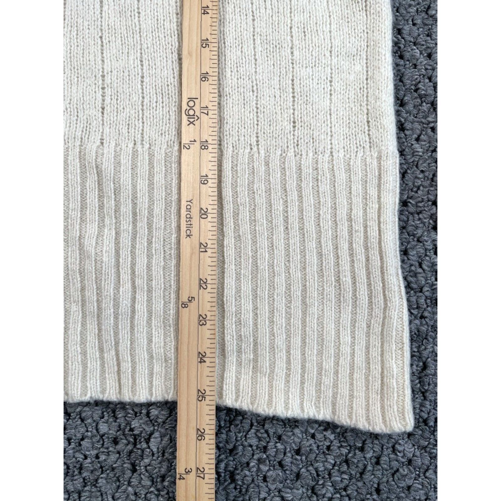 Pinko VINTAGE Fargo Sweater Women Large Ivory Striped Knit Lightweight Wool-Blend Pullover Crew Neck Womens Size L / US 10 / IT 46 - 7 Thumbnail