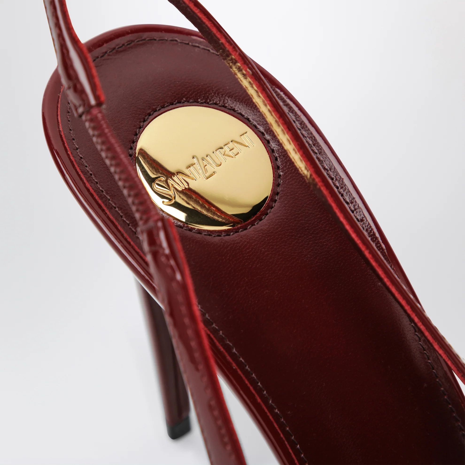 Saint Laurent Paris o1d2blof0526 Leather Patent Slingback Pumps in Red Size US 7.5 / IT 37.5 - 5 Thumbnail