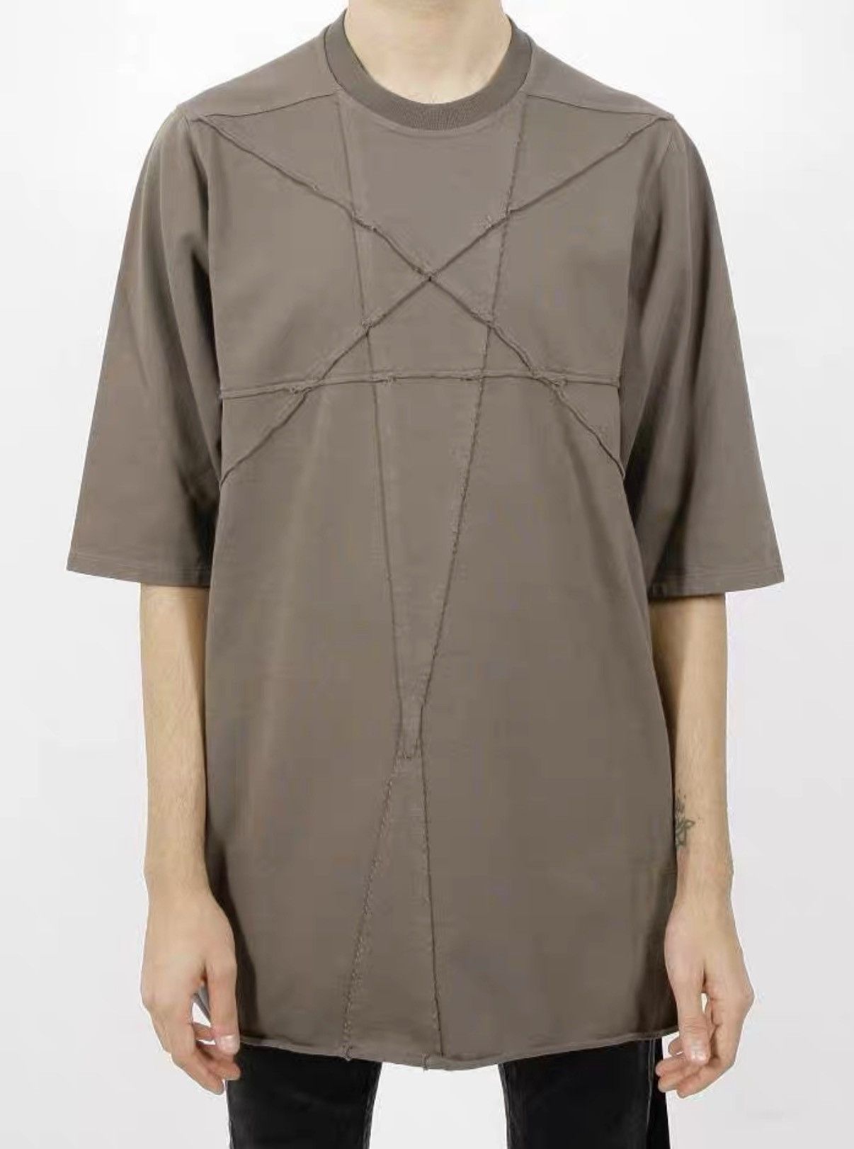 Rick Owens Rick Owens DRKSHDW Pentagram Oversized Short Sleeve Tee J31 Size US L / EU 52-54 / 3 - 6 Thumbnail