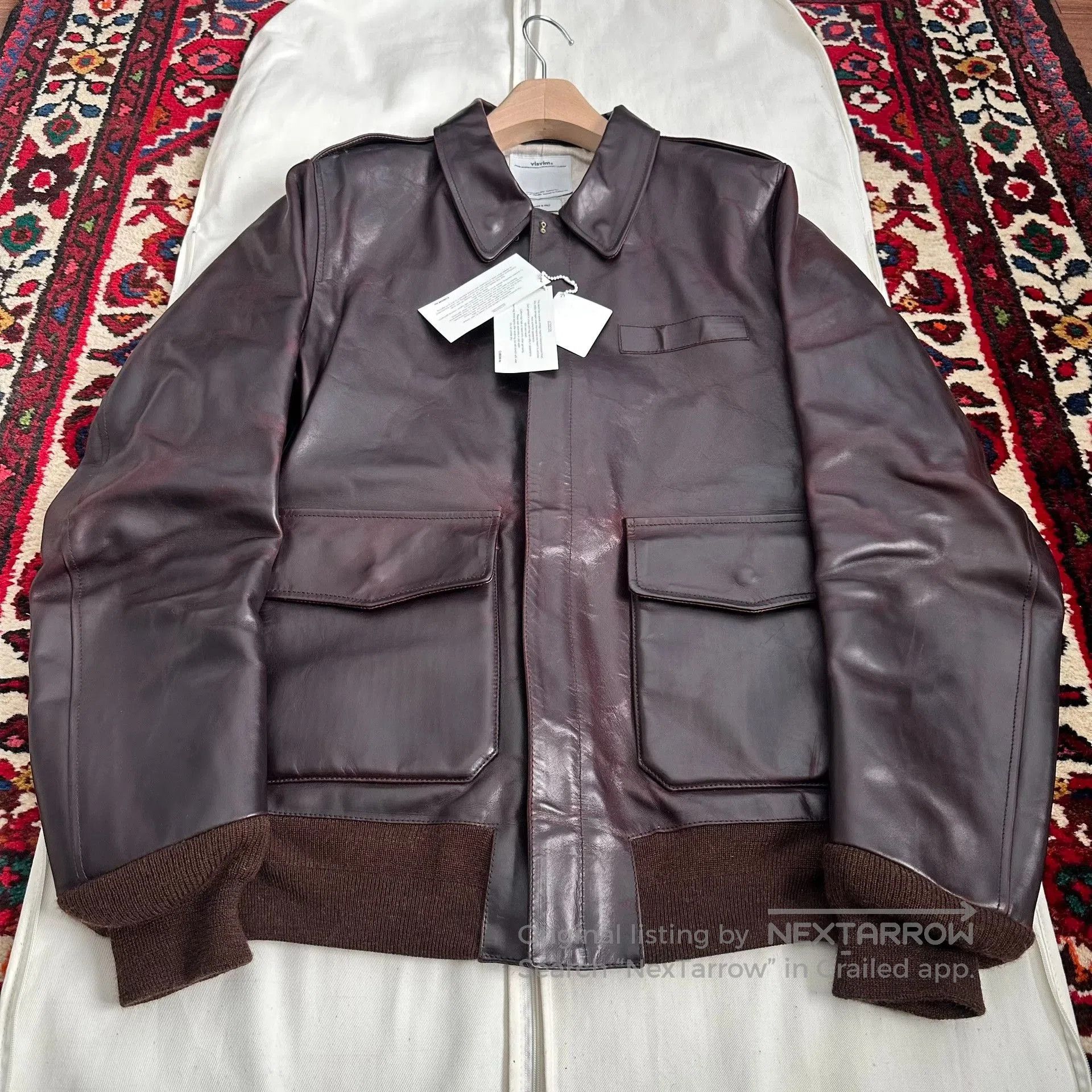 Visvim visvim elmendorf leather jacket in burgundy. Size US M / EU 48-50 / 2 - 2 Thumbnail