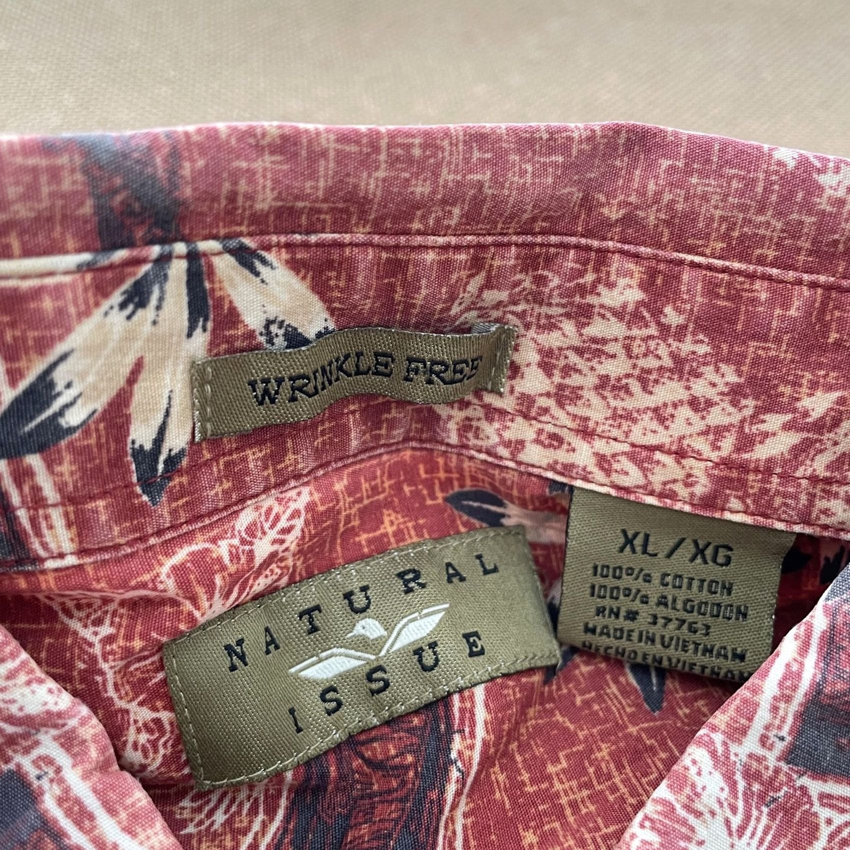 Vintage VINTAGE Natural Issue Shirt Mens XL Red Hawaiian Pineapple Palm Tree Floral Wrinkle Free Size US XL / EU 56 / 4 - 7 Thumbnail
