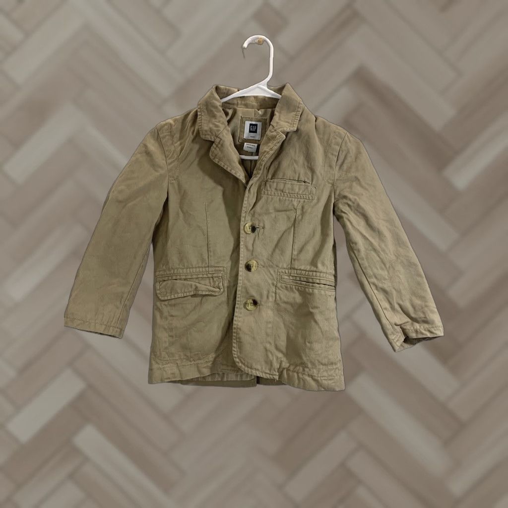 Gap GAP Jacket Women S Short Cotton Beige 3-Button Peacoat Casual Vintage No Brown Snap Bohemian Cowboy Hipster Southwestern Fall Winter Size S / US 4 / IT 40 - 1 Thumbnail